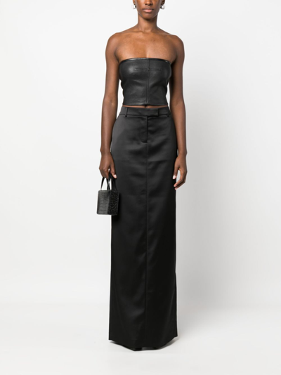 Shop Giuseppe Di Morabito Mid-rise Satin-finish Maxi Skirt In Schwarz