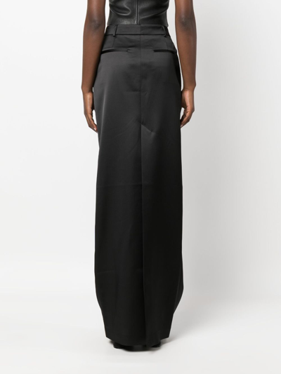 Shop Giuseppe Di Morabito Mid-rise Satin-finish Maxi Skirt In Schwarz