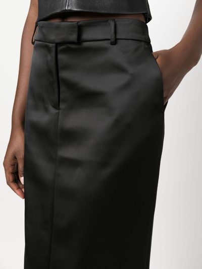 Shop Giuseppe Di Morabito Mid-rise Satin-finish Maxi Skirt In Schwarz