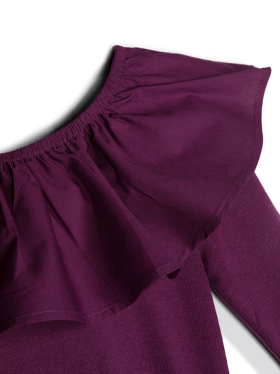 Molo Ruffle-collar Long-sleeve Top In Purple