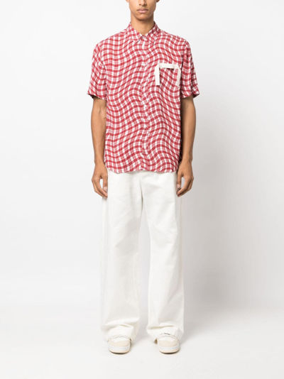 Shop Jacquemus La Chemise Melo Checked Shirt In Rot
