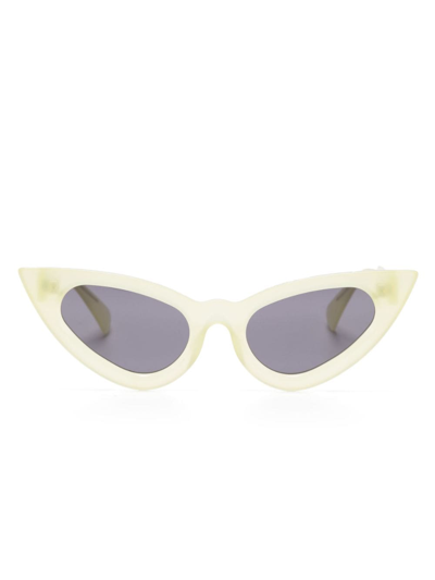 Shop Kuboraum Y3 Cat-eye Sunglasses In Yellow