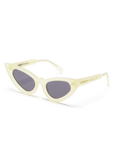 Shop Kuboraum Y3 Cat-eye Sunglasses In Yellow