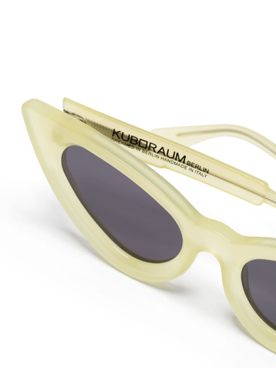 Shop Kuboraum Y3 Cat-eye Sunglasses In Yellow