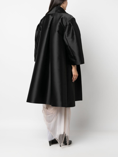 Shop Alberta Ferretti Silk Mikado Open Front Coat In Black