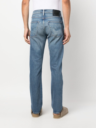 Shop Levi's Mid-rise Straight-leg Jeans In Blue