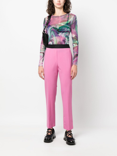 Msgm Hose Mit Logo-bund In Pink