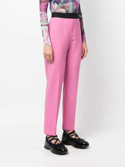 Msgm Hose Mit Logo-bund In Pink
