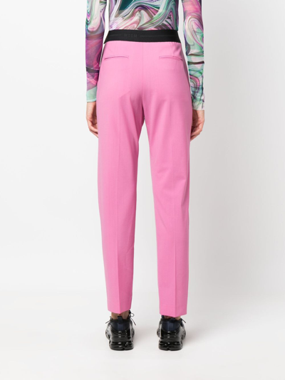 Msgm Hose Mit Logo-bund In Pink
