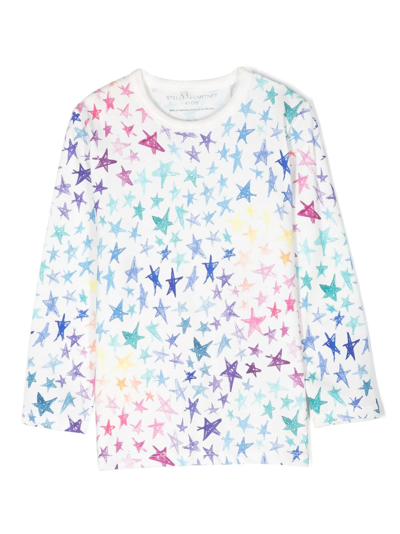 Shop Stella Mccartney Star-print Cotton T-shirt In White