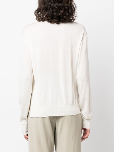 Shop Jil Sander Ribbed Crew Neck Jumper In White