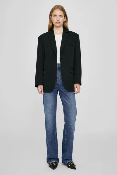 Anine Bing Quinn Single-breasted Blazer In Black