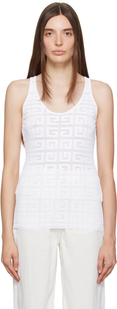 Shop Givenchy White 4g Tank Top In 100 White