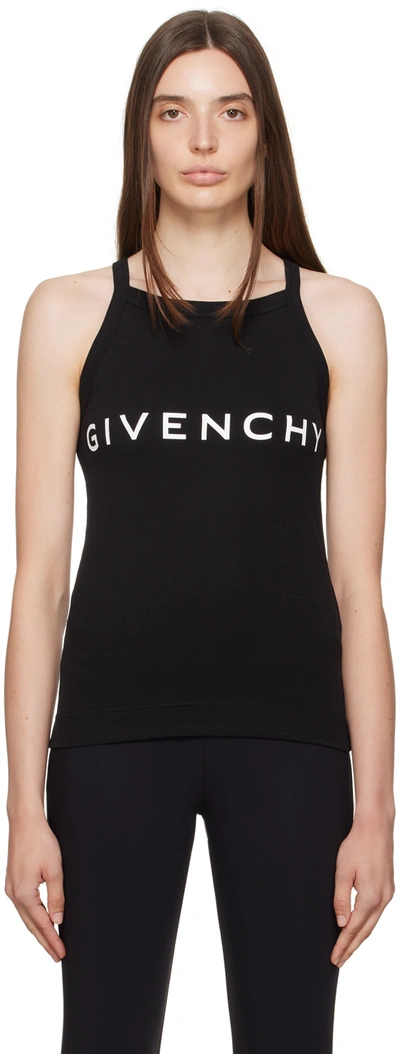 Shop Givenchy Black Printed Tank Top In 001 Black