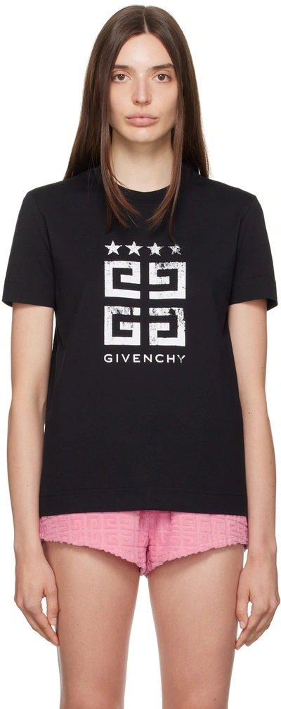 Shop Givenchy Black 4g Stars T-shirt In 001 Black