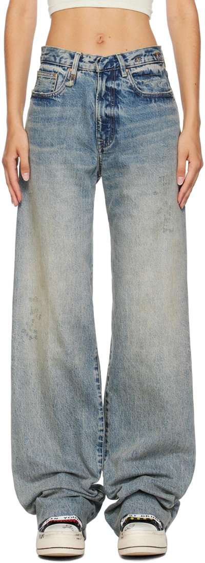 Shop R13 Blue Nina Jeans In Vintage Fyyff Selved