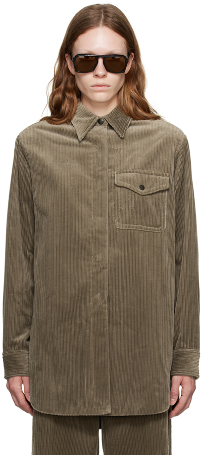 Shop Dries Van Noten Taupe Padded Shirt In 811 Taupe