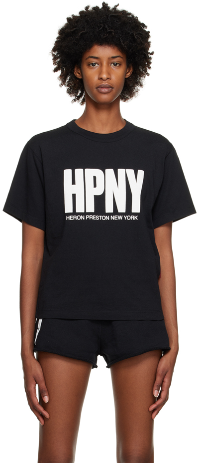 Shop Heron Preston Black 'hpny' T-shirt In Black White