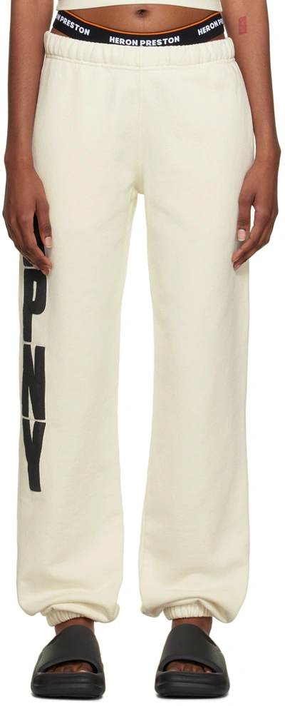 Shop Heron Preston White 'hpny' Lounge Pants In White Black