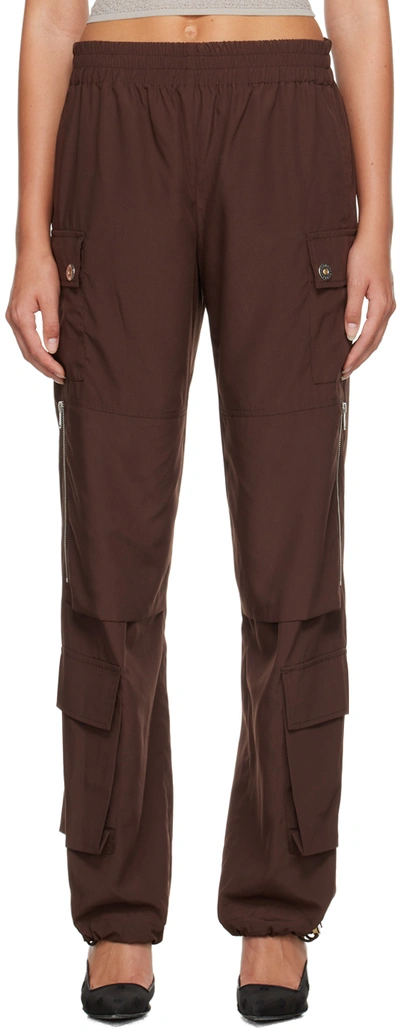 Shop Dion Lee Brown Pocket Cargo Trousers In Umber