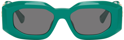 Shop Versace Green Medusa Sunglasses In 536487
