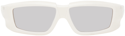 Shop Rick Owens Off-white Rick Sunglasses In 1118 Milk/silver
