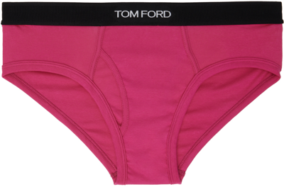 Shop Tom Ford Pink Jacquard Briefs In 672 Hot Pink