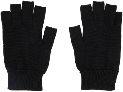 Shop Rick Owens Black Fingerless Gloves In 09 Black