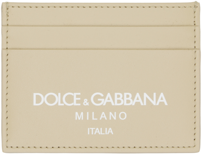Shop Dolce & Gabbana Beige Printed Card Holder In Hyii7 Dg Mi Italia F