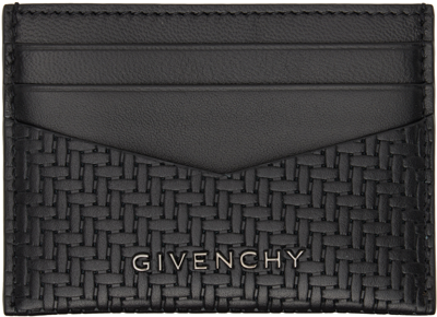 Shop Givenchy Black Braided Card Holder In 001-black