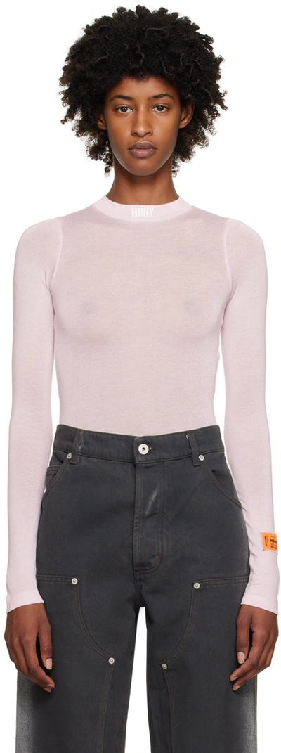 Shop Heron Preston Pink 'hpny' Bodysuit In Pink White