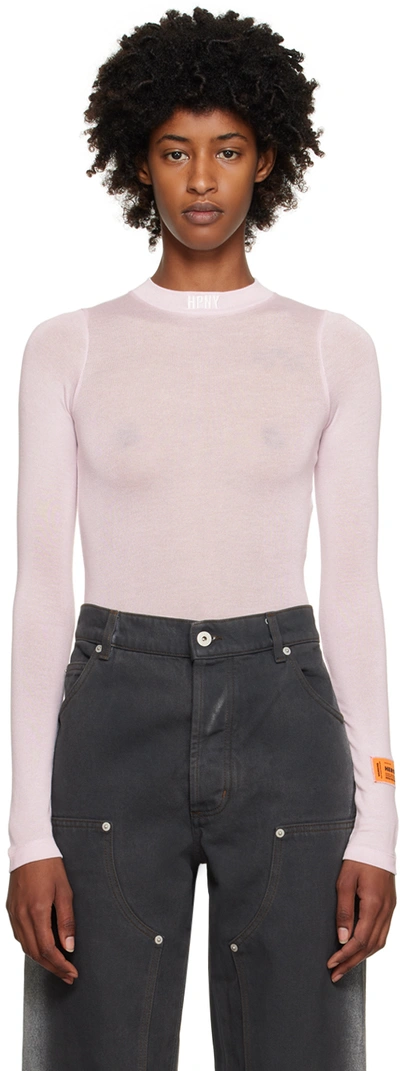 Heron Preston Long-sleeve Bodysuit In Pink White