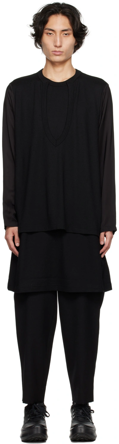 Shop Comme Des Garçons Homme Deux Black Layered Sweater In 1 Black