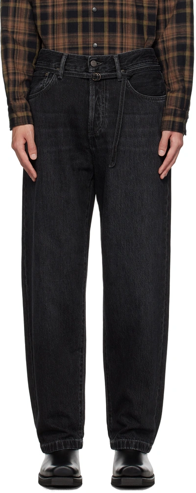 Shop Acne Studios Black Loose Fit Jeans In 900 Black