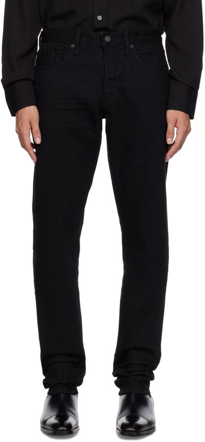 Shop Tom Ford Black Slim Fit Jeans In Lb900 Black