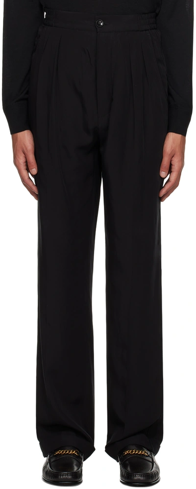 Shop Tom Ford Black Pleated Trousers In Lb999 Black