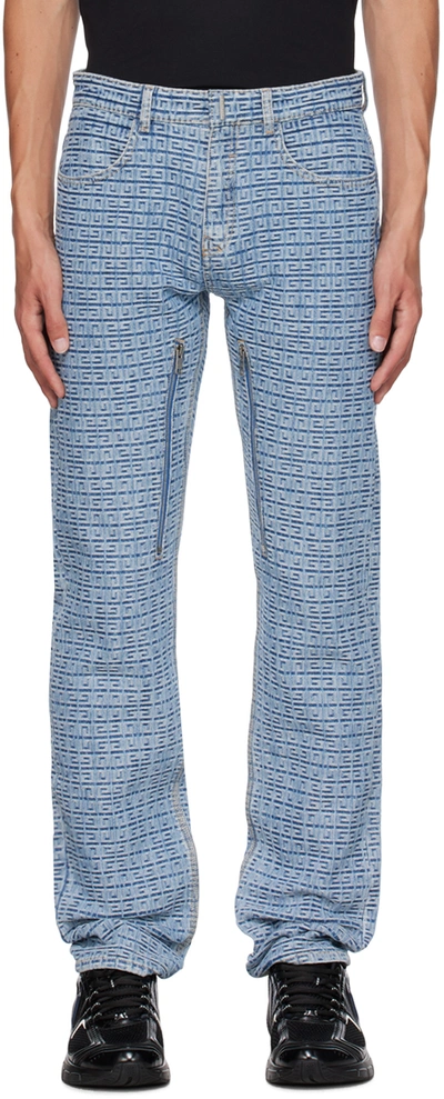Shop Givenchy Blue 4g Jeans In 452-light Blue