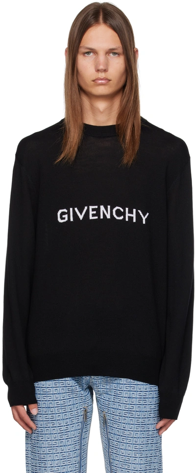 Shop Givenchy Black Archetype Sweater In 001-black