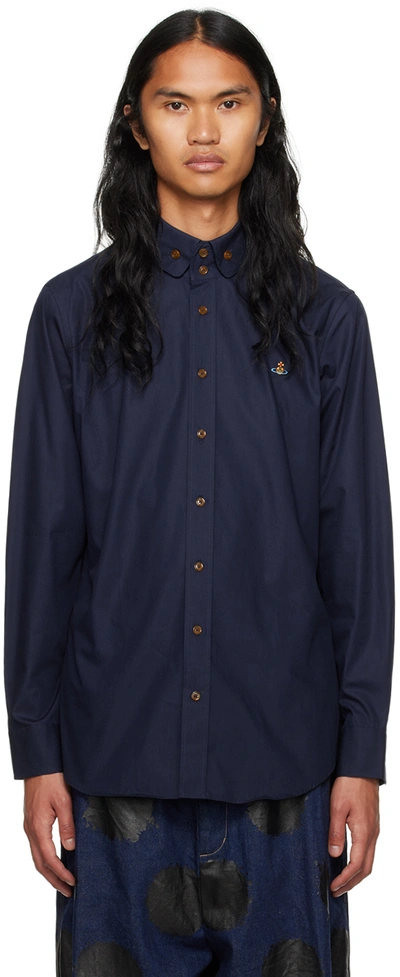 Shop Vivienne Westwood Navy Krall Shirt In 223-w009q-k410bs