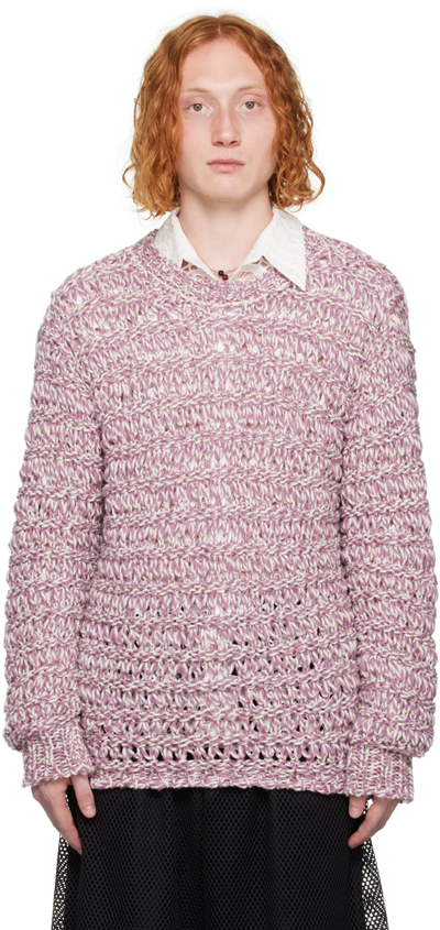 Shop Dries Van Noten Purple Marled Sweater In 404 Mauve