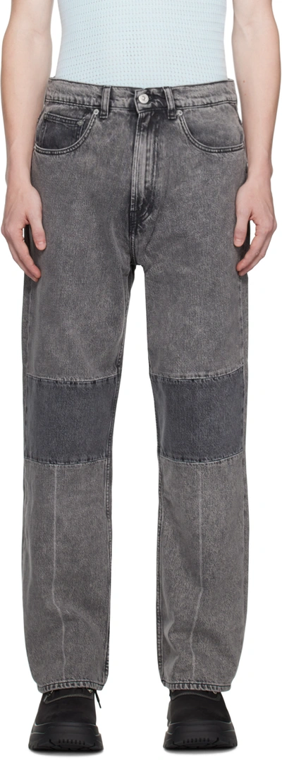 Shop Our Legacy Gray Extended Third Cut Jeans In Black And Grey