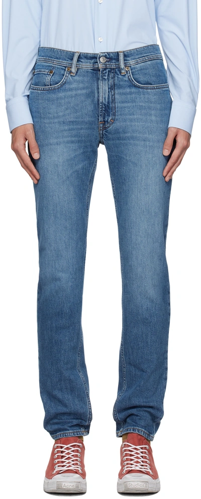 Shop Acne Studios Blue Skinny Fit Jeans In 863 Mid Blue