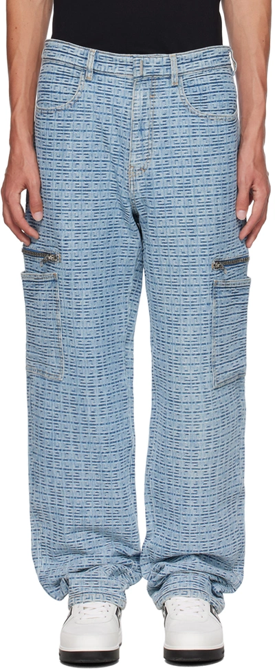 Shop Givenchy Blue 4g Jeans In 452-light Blue