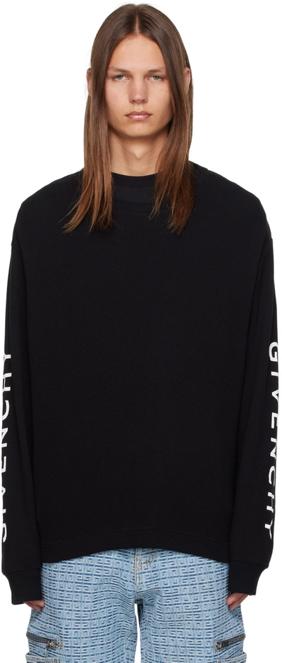 Shop Givenchy Black Classic Long Sleeve T-shirt In 001-black