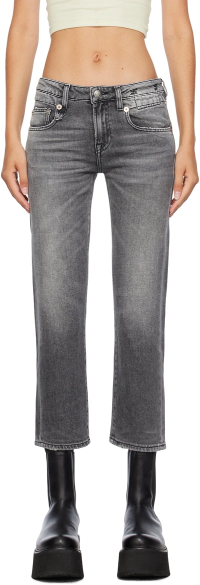Shop R13 Gray Boy Jeans In Vintage Grey