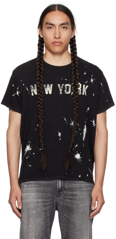 Shop R13 Black 'new York' T-shirt In Acid Black