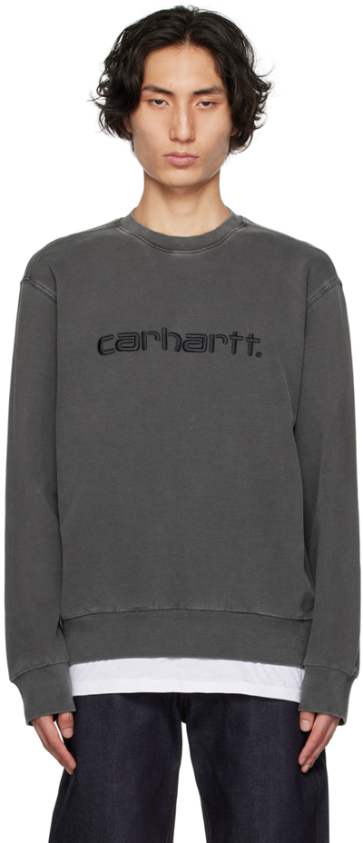 Shop Carhartt Gray Duster Sweatshirt In 89 Black