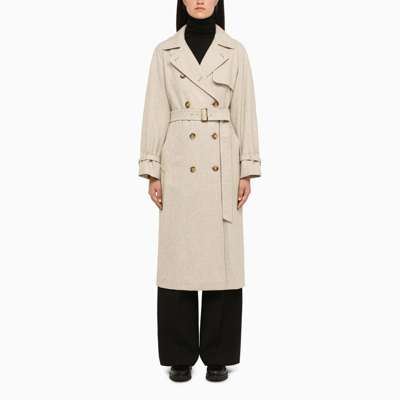 Shop Max Mara | Sand Trench-style Coat In Beige
