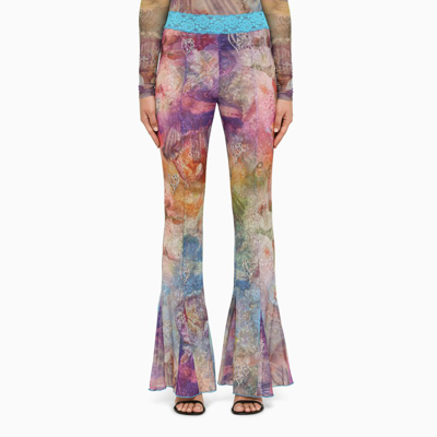 Shop Andersson Bell | Multicoloured Trousers With Lace In Multicolor