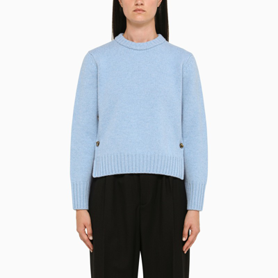 Shop Bottega Veneta | Knot Button Admiral Sweater In Blue